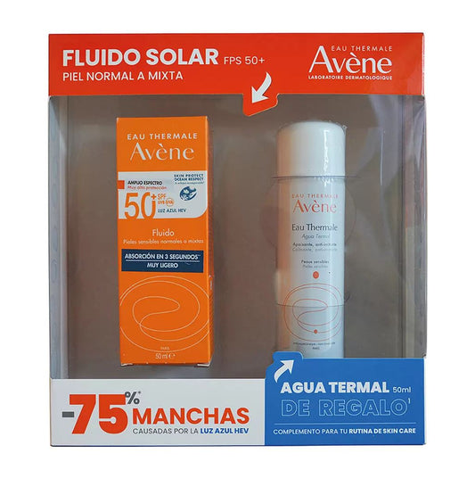 Avene Kit Sunscreen Fluid 50+ 50 ml + Thermal Water 50 ml