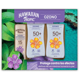 Set Hawaiian Tropic Ozono Bloqueador Solar 2 Lociones y 1 Spray