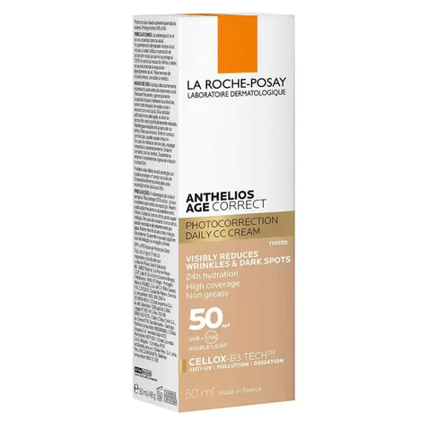 La Roche-Posay Anthelios Protector Solar Age Correct CC Cream con Color FPS 50+, 50ml