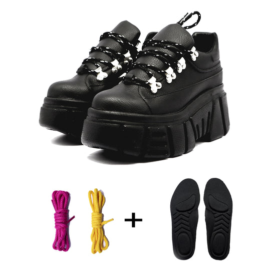 Set Tenis Mujer plataforma Chunky + Cordones + Plantillas